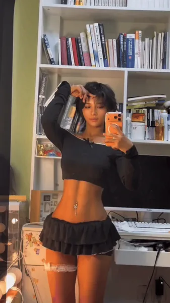 Looking cute at her home office